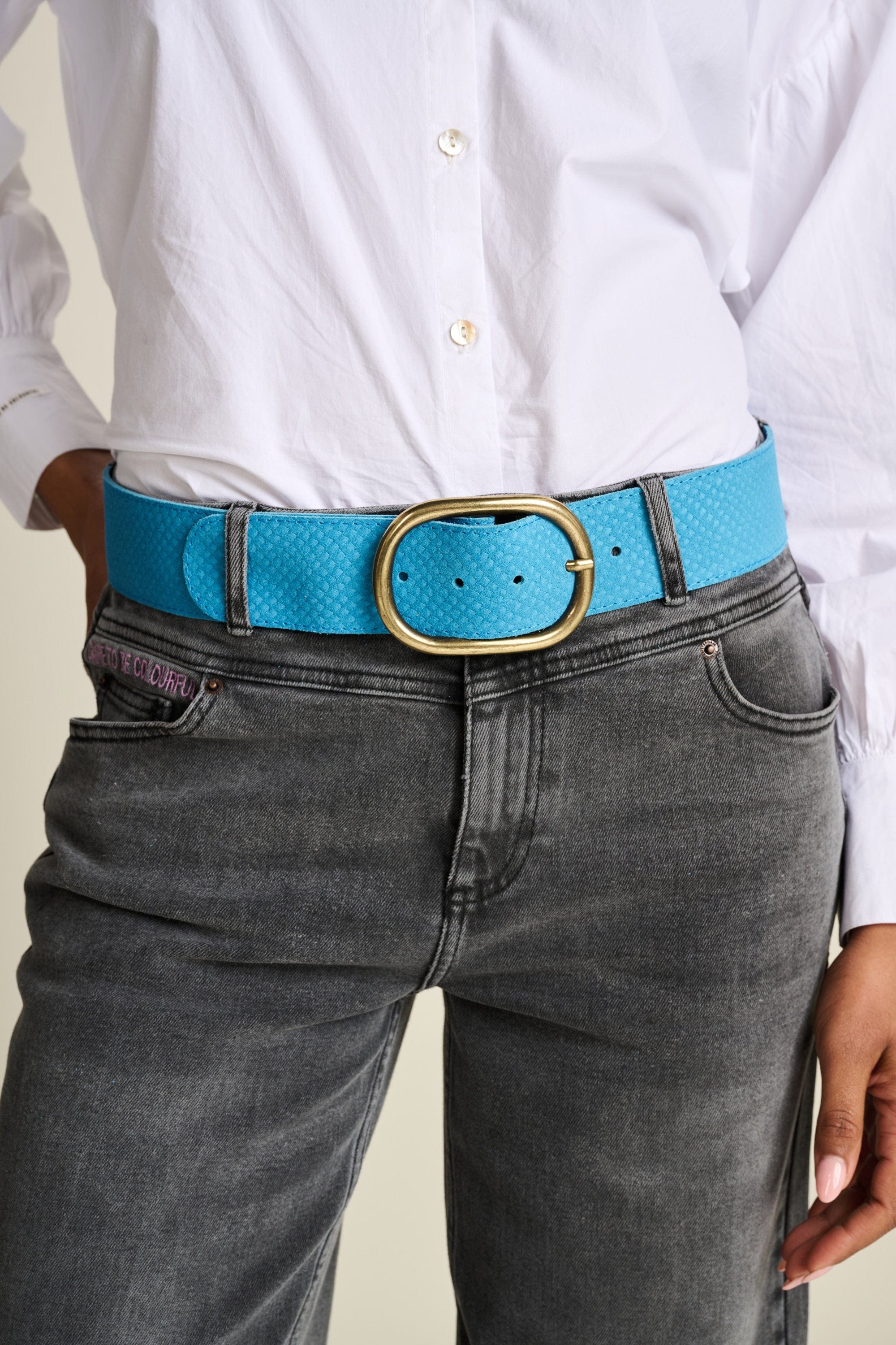 CEINTURE Olivia Suede Sky Blue