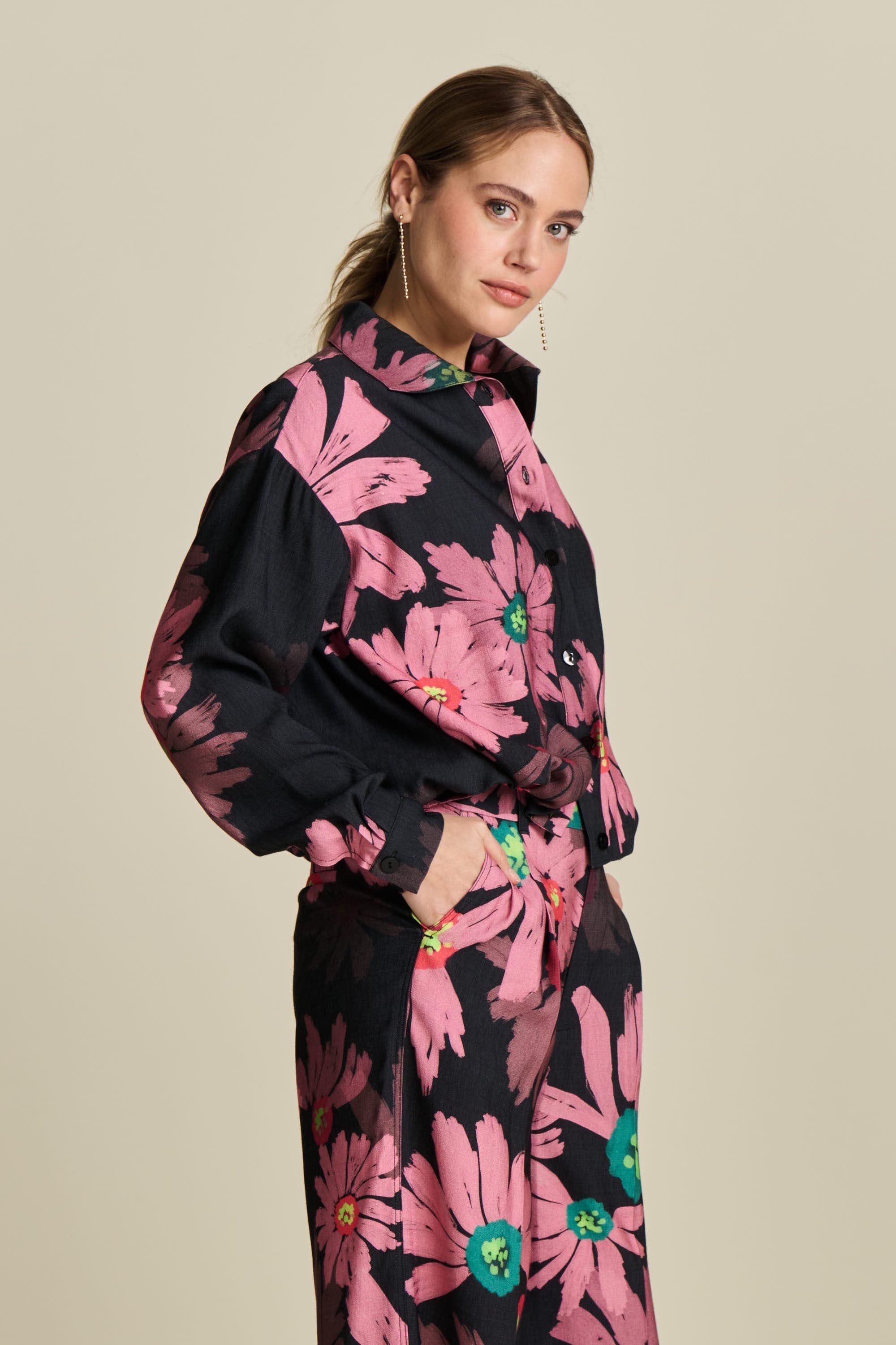 POM Amsterdam Blouses BLOUSE - Big Blooming Pink