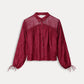 POM Amsterdam Blouses BLOUSE - Jacquard Burgundy Red