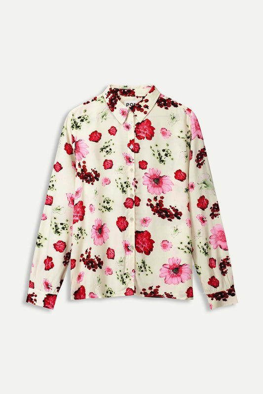 POM Amsterdam Blouses BLOUSE - Mila Bouquet Cream