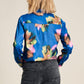 POM Amsterdam Blouses BLOUSE - Mila Satin Butterfly Blue