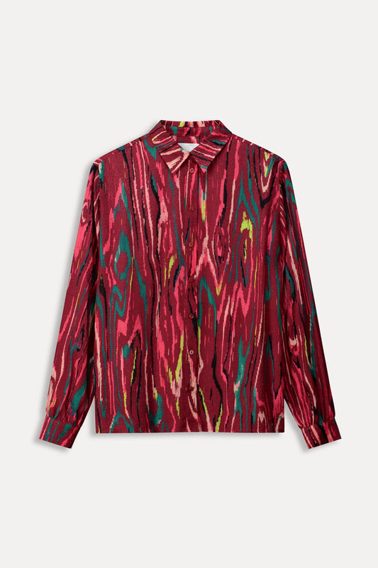 POM Amsterdam Blouses BLOUSE - Milly Woody Burgundy Red