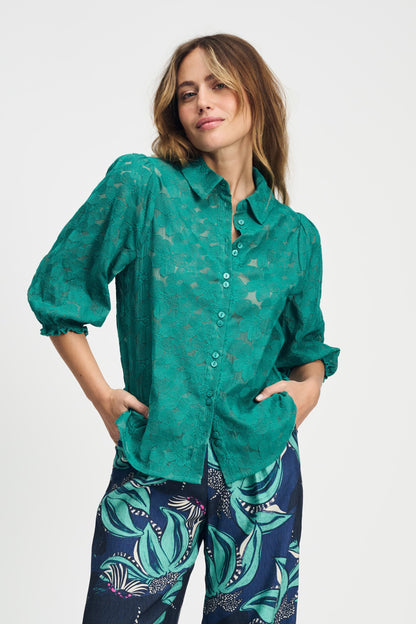 POM Amsterdam Blouses Green / 34 BLOUSE - Fresh Green