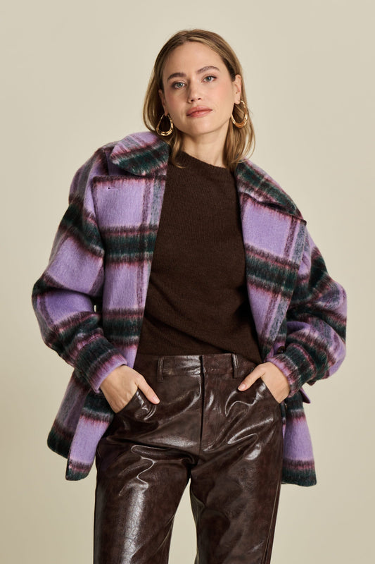 POM Amsterdam Coats Multi colour / 34 MANTEAU - Checks Lavender