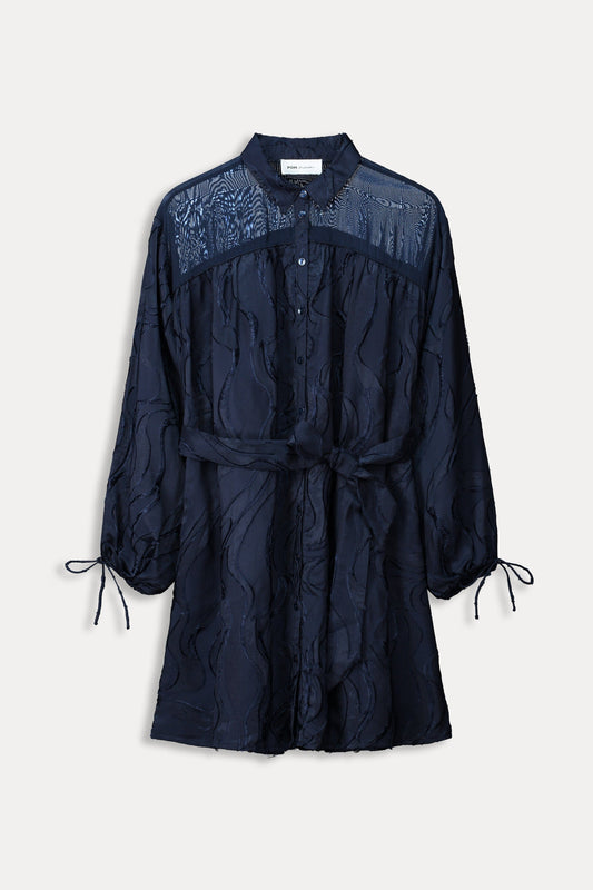 POM Amsterdam Dresses ROBE - Jacquard Midnight Blue