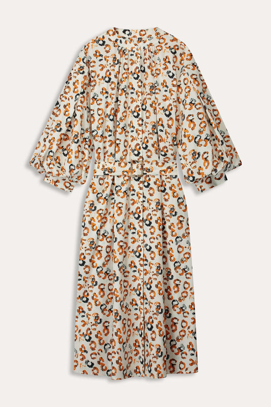 POM Amsterdam Dresses ROBE - Poplin Leopard Lush