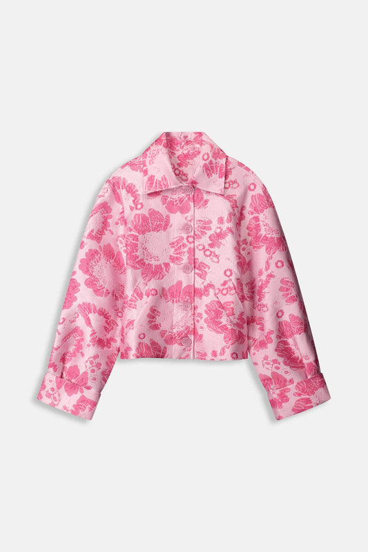 POM Amsterdam Jackets VESTE - Floral Jacquard Raspberry