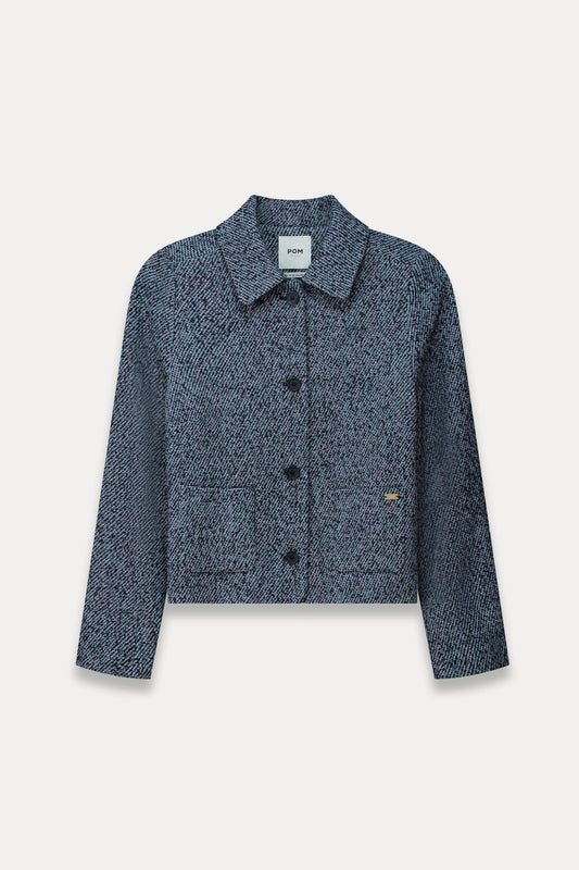 POM Amsterdam Jackets VESTE - Tweed Blue