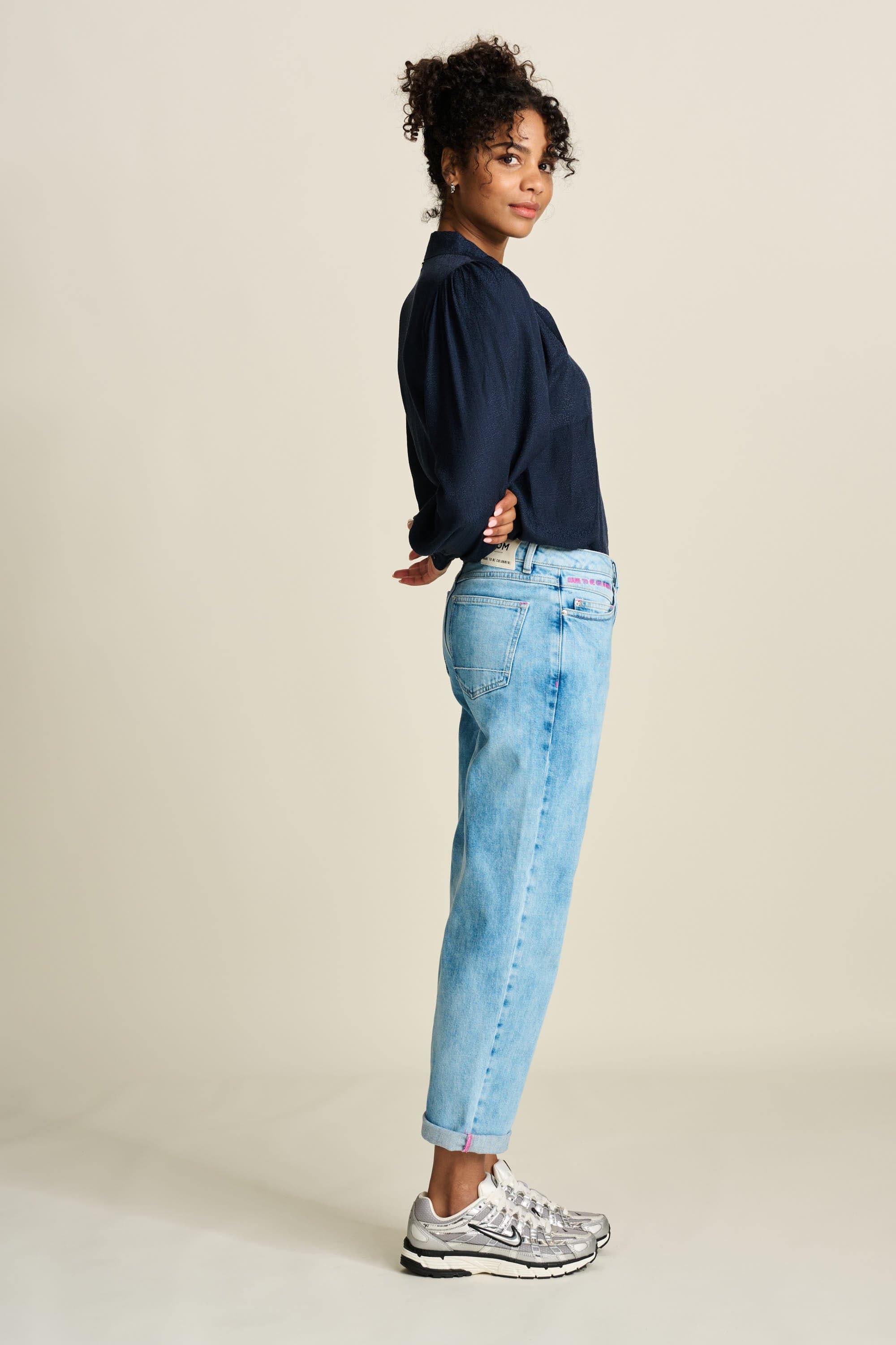 POM Amsterdam Jeans JEANS - Eline Straight Mid Bleu