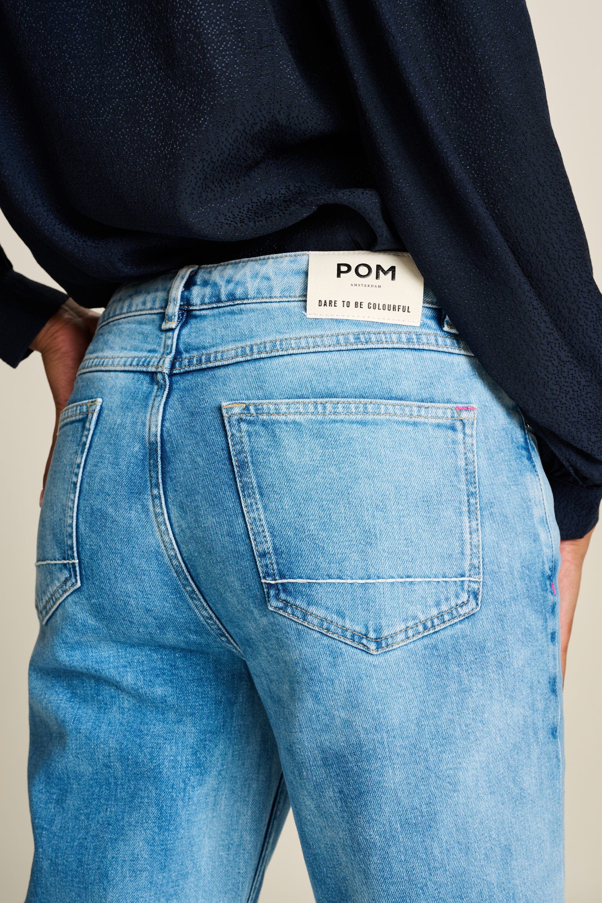 POM Amsterdam Jeans JEANS - Eline Straight Mid Bleu