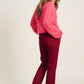 POM Amsterdam Pants PANTALON - Flare Burgundy Red