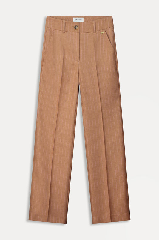 POM Amsterdam Pants PANTALON - Striped Sugar Brown