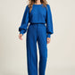 POM Amsterdam Pants PANTALON - Wide Leg Mid Blue