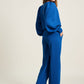 POM Amsterdam Pants PANTALON - Wide Leg Mid Blue