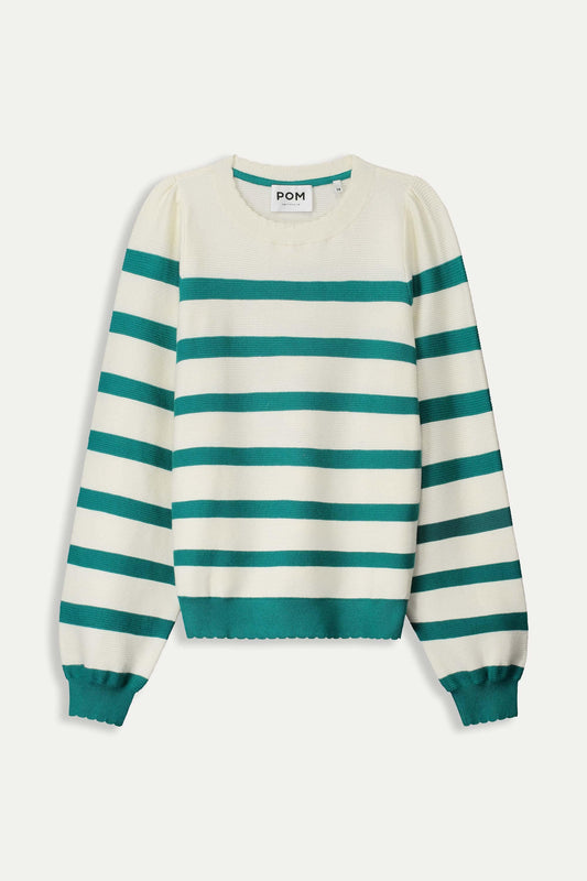 POM Amsterdam Pullovers PULL - Striped Fresh Green