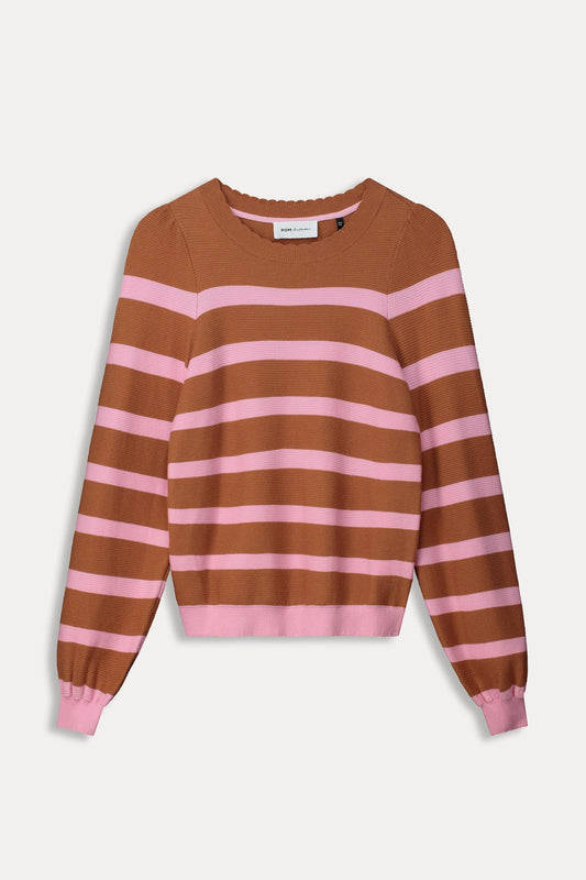 POM Amsterdam Pullovers PULL - Striped Sugar Brown