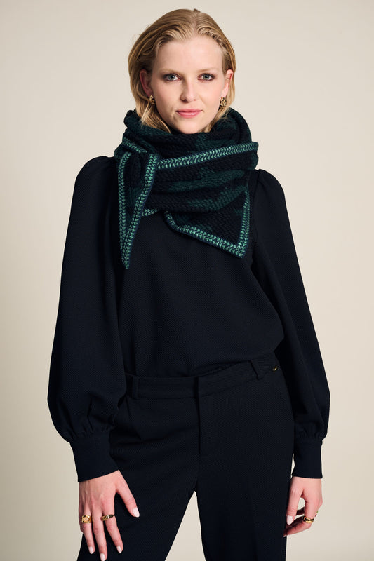 POM Amsterdam Shawls Black / OS ÉCHARPE - Camo Green Black