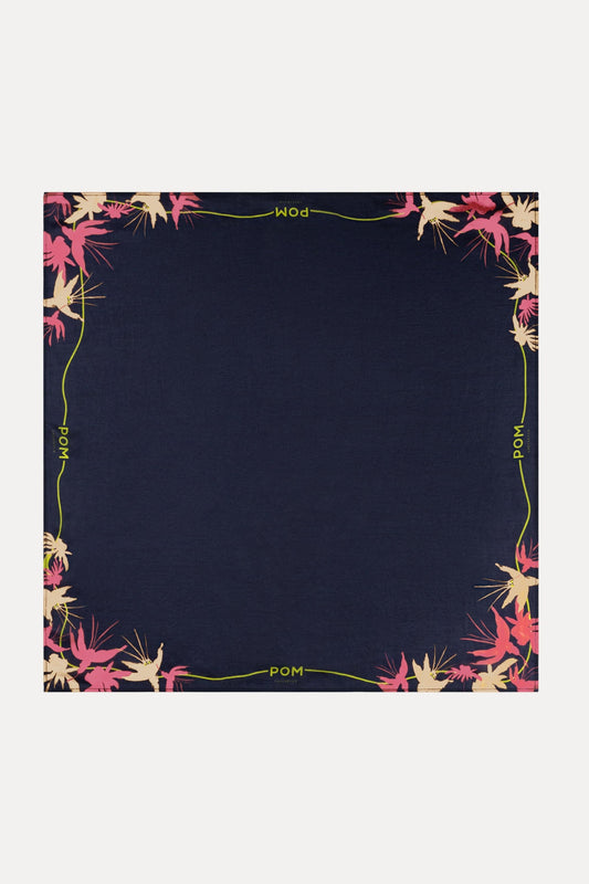 POM Amsterdam Shawls Blue / OS ÉCHARPE - Deep Blue Flowers