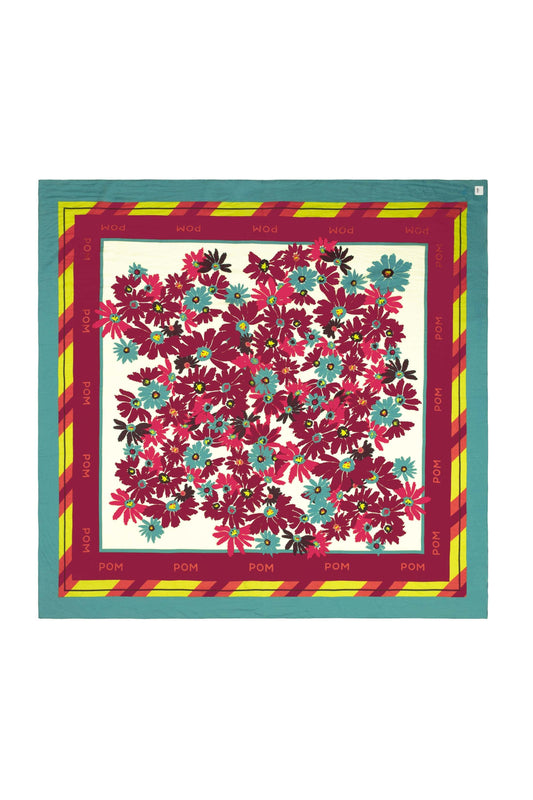 POM Amsterdam Shawls Multi colour / OS ÉCHARPE - Silk Floral Green