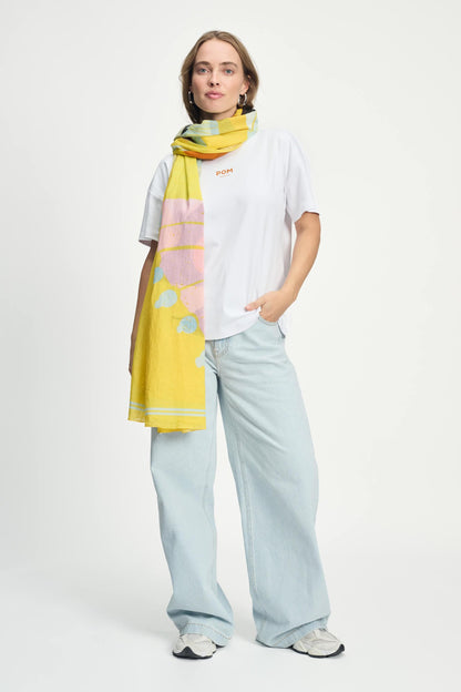 POM Amsterdam Shawls Yellow / OS ÉCHARPE - Paradise Birds Yellow