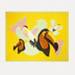 POM Amsterdam Shawls Yellow / OS ÉCHARPE - Paradise Birds Yellow