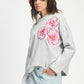 POM Amsterdam Sweaters SWEATER - Floral Grey Melange