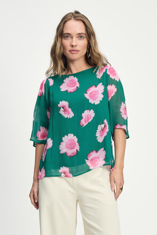 POM Amsterdam Tops Green / 34 TOP - Meadow Flowers Green