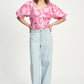 POM Amsterdam Tops TOP - Floral Jacquard Raspberry