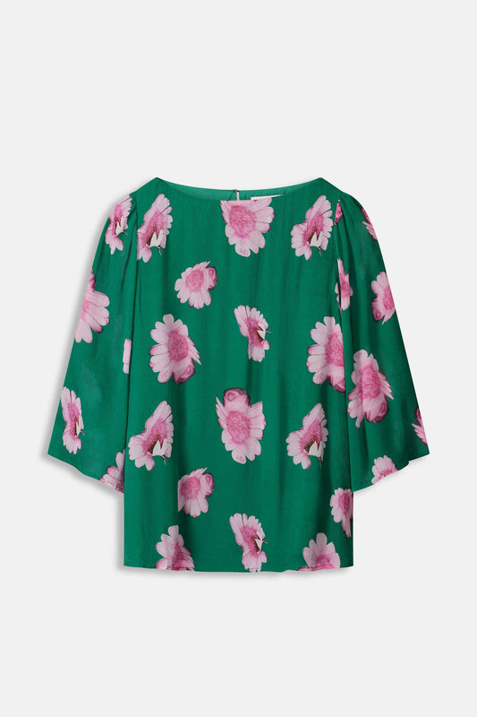 POM Amsterdam Tops TOP - Meadow Flowers Green